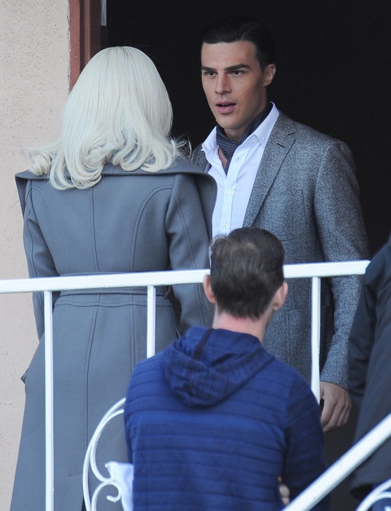 Lady GaGa;Finn Wittrock;<br>Filming A Kissing Scene in American Horror Story: Hotel