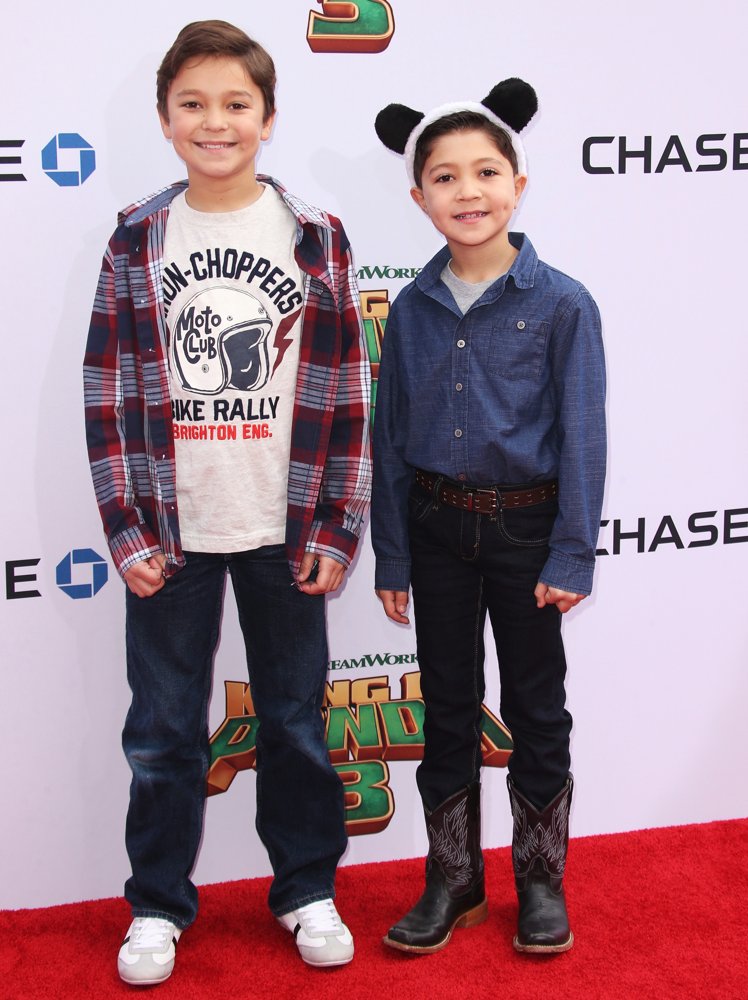 Pierce Gagnon;Steele Gagnon;<br>World Premiere of Kung Fu Panda 3 - Arrivals