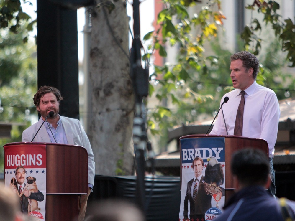 Zach Galifianakis;Will Ferrell;<br>Zach Galifianakis and Will Ferrell Promote Their Film The Campaign on Entertainment News Show Extra