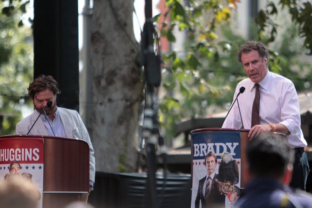 Zach Galifianakis;Will Ferrell;<br>Zach Galifianakis and Will Ferrell Promote Their Film The Campaign on Entertainment News Show Extra