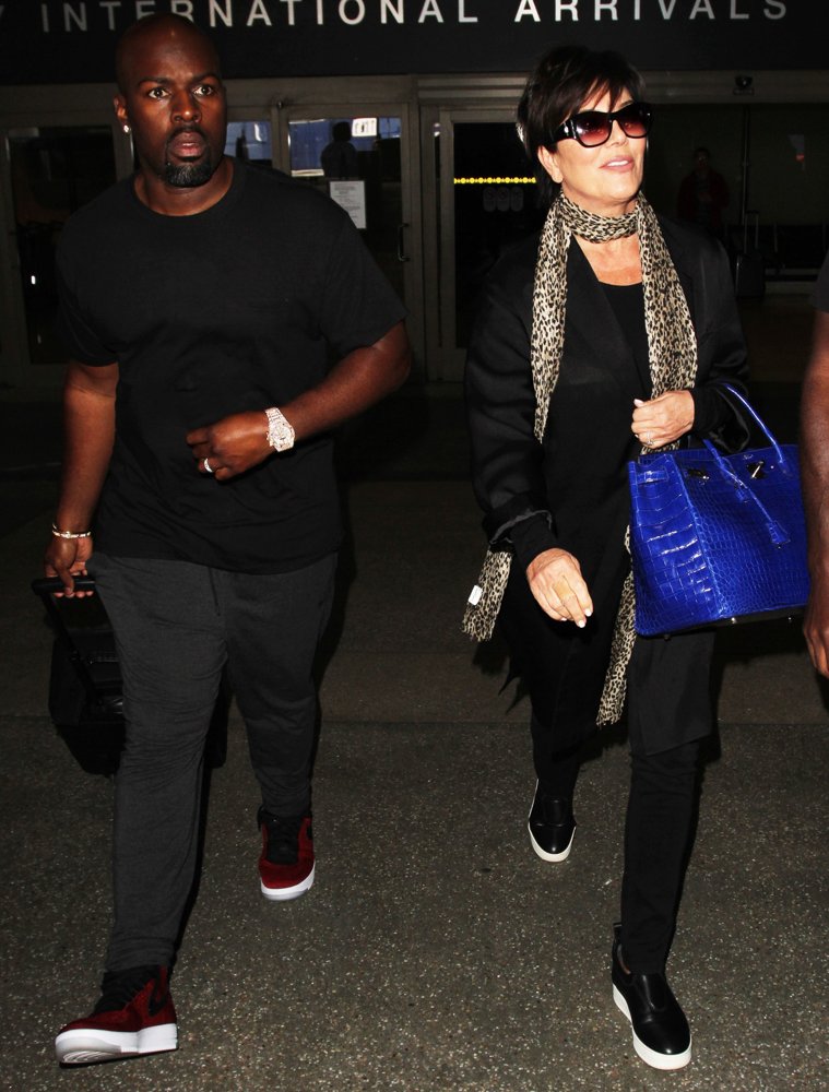 Kris Jenner and Corey Gamble Arrive at Los Angeles International Airport