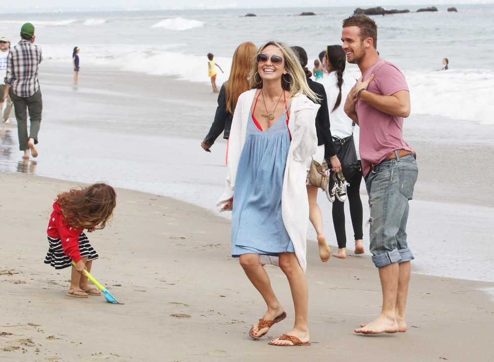 Everleigh Ray Gigandet;Dominique Geisendorff;Cam Gigandet;<br>Cam Gigandet and Dominique Geisendorff Walk with Everleigh Ray Gigandet on The Beach