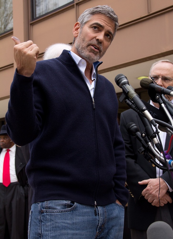 George Clooney;<br>George Clooney and His Father Nick Clooney Speak to The Press