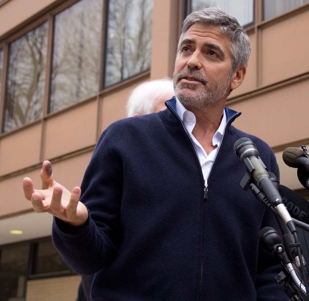 George Clooney;<br>George Clooney and His Father Nick Clooney Speak to The Press