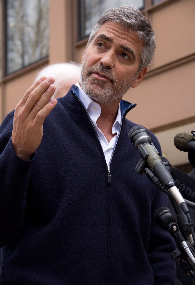 George Clooney;<br>George Clooney and His Father Nick Clooney Speak to The Press