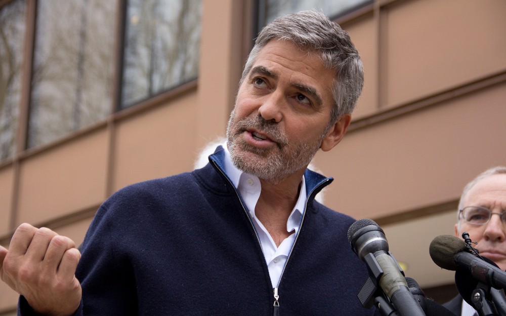 George Clooney;<br>George Clooney and His Father Nick Clooney Speak to The Press