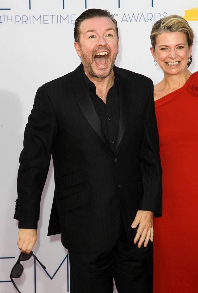 Ricky Gervais;Jane Fallon;<br>64th Annual Primetime Emmy Awards - Arrivals