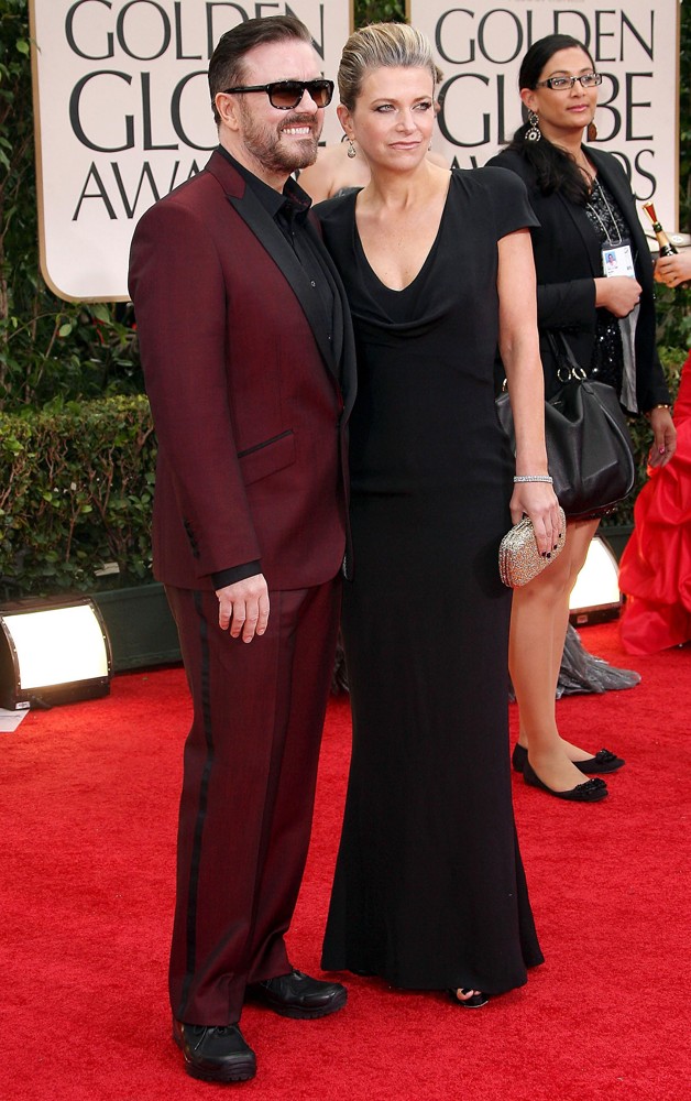 Ricky Gervais;Jane Fallon;<br>The 69th Annual Golden Globe Awards - Arrivals