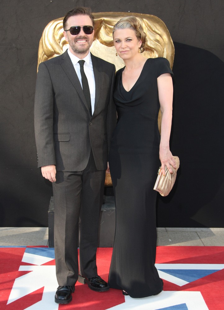 Ricky Gervais;Jane Fallon;<br>The 2012 Arqiva British Academy Television Awards - Arrivals