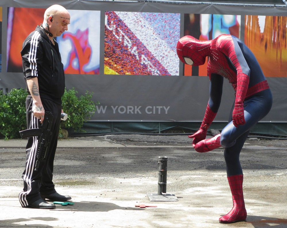 Paul Giamatti;Andrew Garfield;<br>On The Set of The Amazing Spider-Man 2