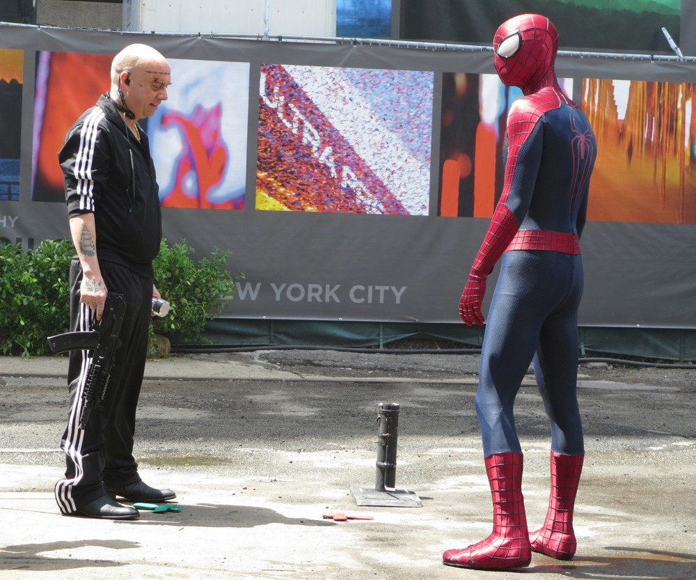 Paul Giamatti;Andrew Garfield;<br>On The Set of The Amazing Spider-Man 2