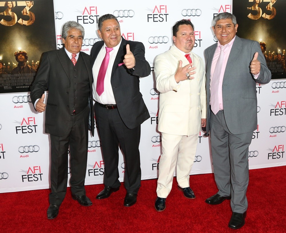 Mario Gomez;Luis Urzua;Edison Pena;Juan Carlos Aguilar;<br>AFI FEST 2015 - Gala Screening of The 33 - Red Carpet Arrivals