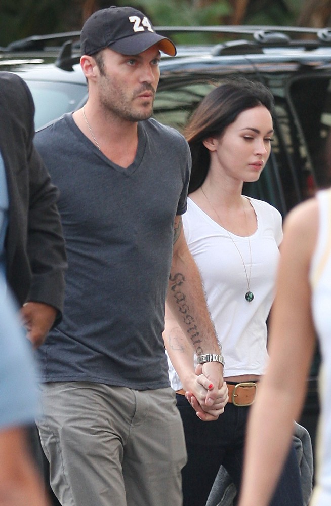Brian Austin Green;Megan Fox;<br>Brian Austin Green and Megan Fox Arrive at The Staples Center for NBA Western Conference Semi-Finals