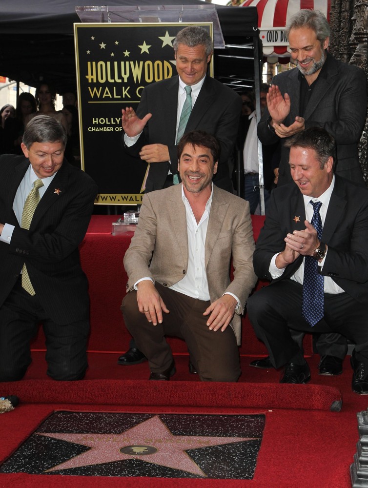 Leron Gubler;Javier Bardem;Sam Mendes;<br>Javier Bardem Is Honored with A Hollywood Star on The Hollywood Walk of Fame