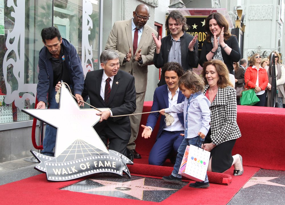 Leron Gubler;Forest Whitaker;David Leveaux;Orlando Bloom;Flynn Bloom;<br>Orlando Bloom Honored with A Star on The Hollywood Walk of Fame
