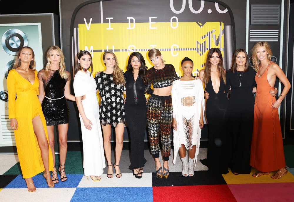 Gigi Hadid;Martha Hunt;Hailee Steinfeld;Cara Delevingne;Selena Gomez;Taylor Swift;Serayah McNeill;Lily Aldridge;Mariska Hargitay;Karlie Kloss;<br>2015 MTV Video Music Awards - Arrivals