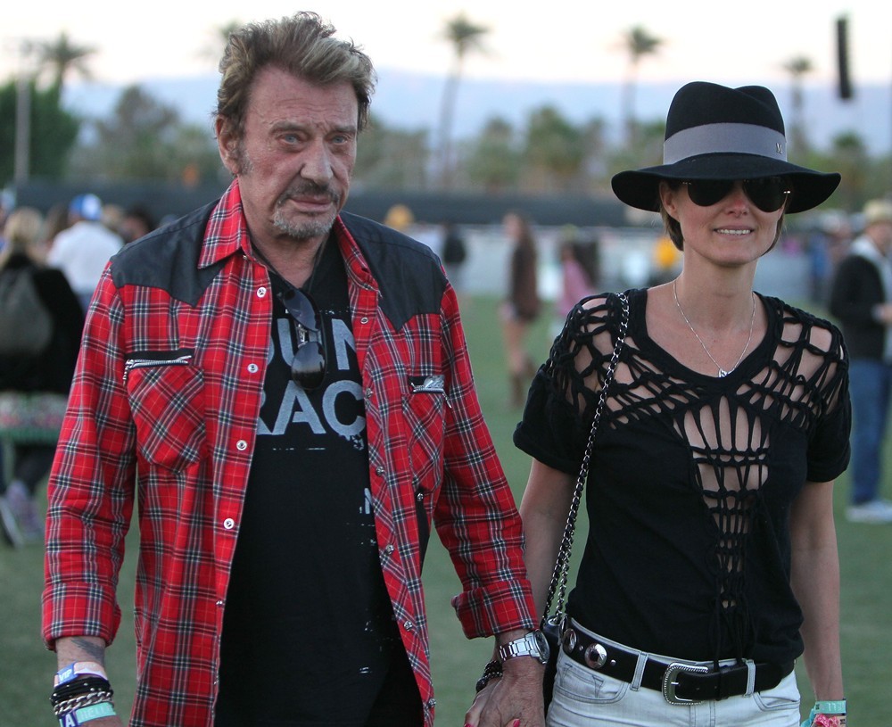 Johnny Hallyday;Laetitia Boudou;<br>Celebrities at The 2012 Coachella Valley Music and Arts Festival - Day 2