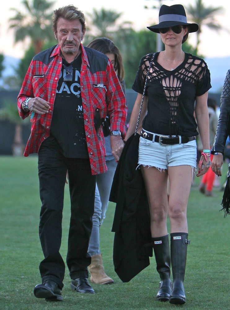 Johnny Hallyday;Laetitia Boudou;<br>Celebrities at The 2012 Coachella Valley Music and Arts Festival - Day 2