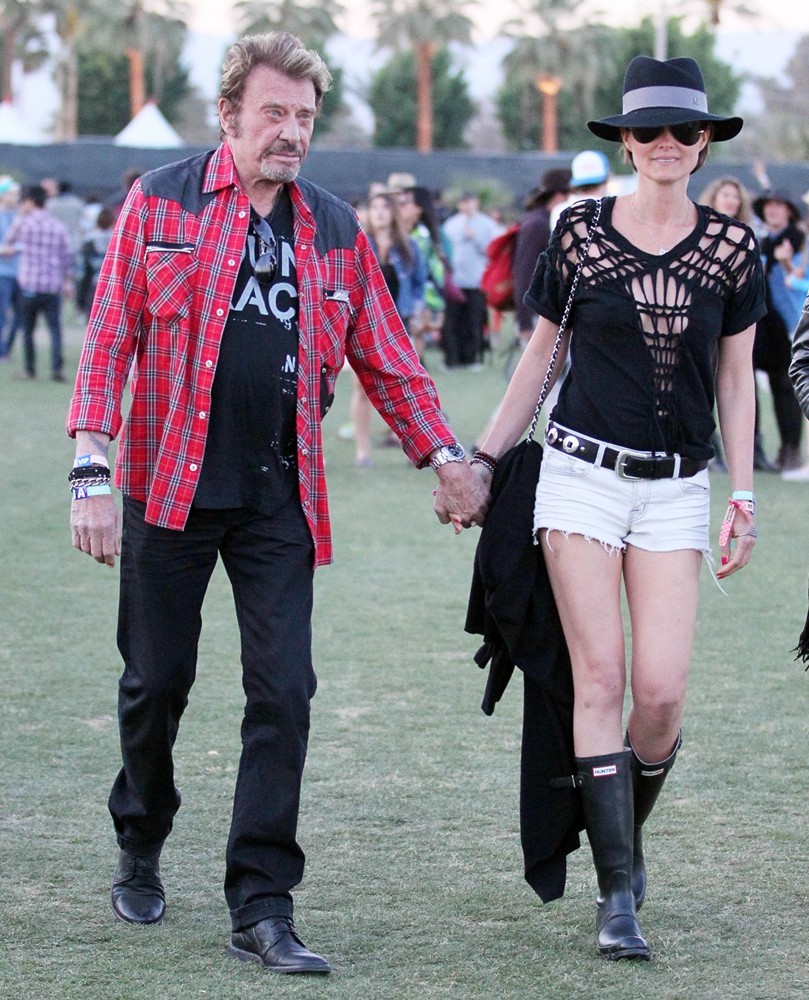 Johnny Hallyday;Laetitia Boudou;<br>Celebrities at The 2012 Coachella Valley Music and Arts Festival - Day 2