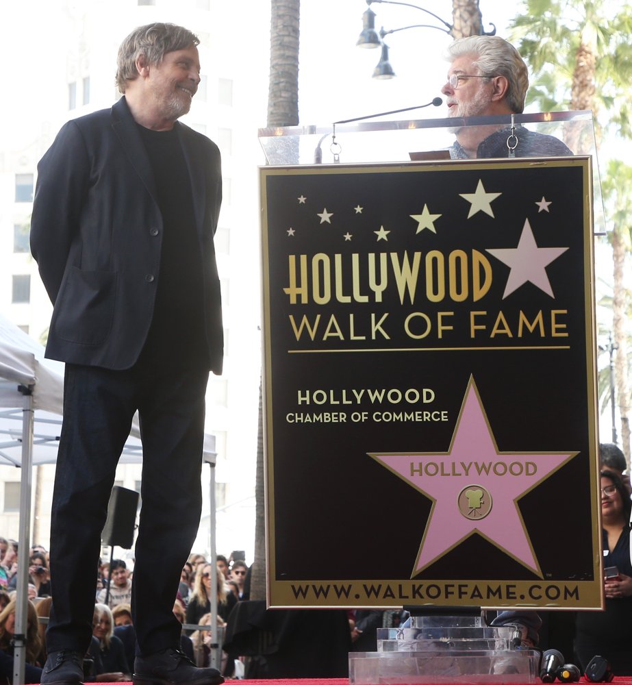 Mark Hamill;George Lucas;<br>Mark Hamill Honored with Star on The Hollywood Walk of Fame