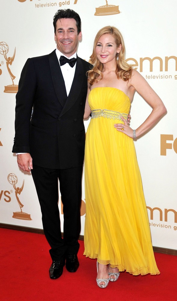 Jon Hamm;Jennifer Westfeldt;<br>The 63rd Primetime Emmy Awards - Arrivals