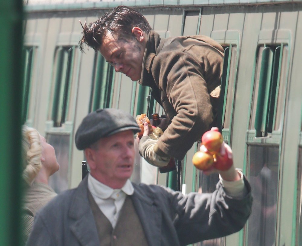 Harry Styles on The Set of Dunkirk