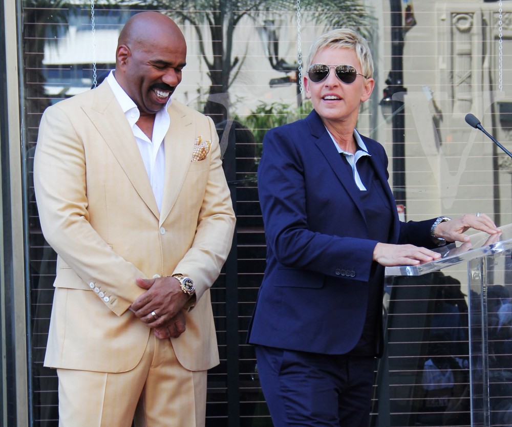 Steve Harvey;Ellen DeGeneres;<br>Steve Harvey Is Honoured with A Star on The Hollywood Walk of Fame