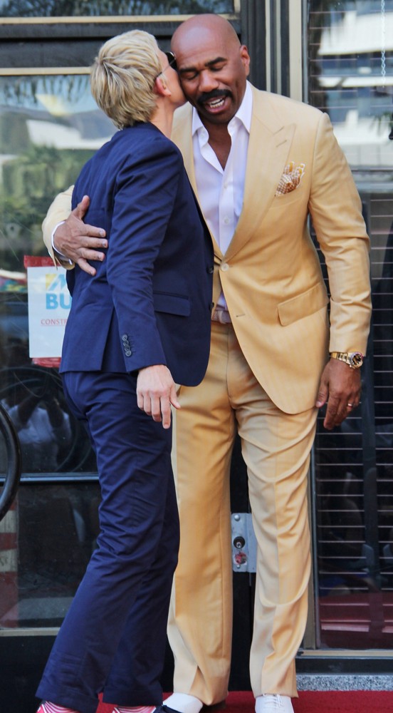 Ellen DeGeneres;Steve Harvey;<br>Steve Harvey Is Honoured with A Star on The Hollywood Walk of Fame