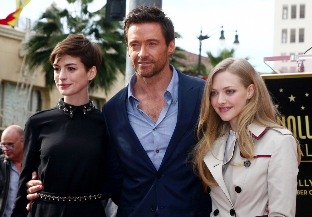 Anne Hathaway;Hugh Jackman;Amanda Seyfried;<br>Hugh Jackman Is Honoured with A Hollywood Star on The Hollywood Walk of Fame