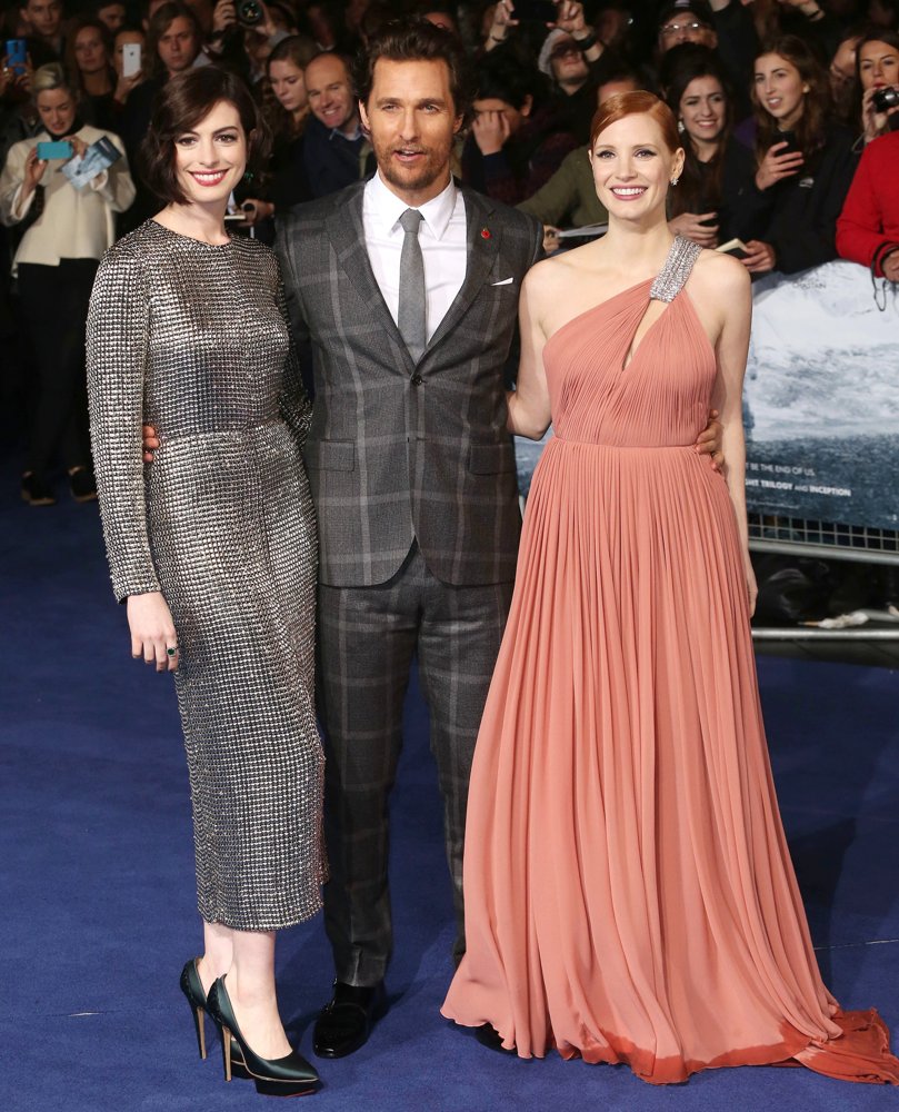 Anne Hathaway;Matthew McConaughey;Jessica Chastain;<br>UK Premiere of Interstellar - Arrivals