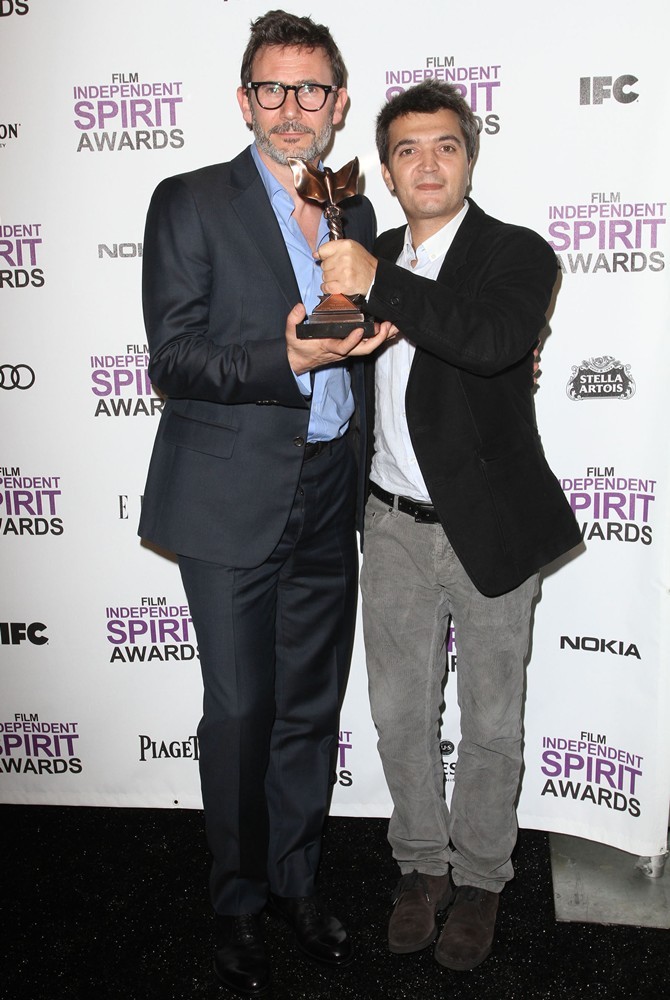 Michel Hazanavicius;Thomas Langmann;<br>27th Annual Independent Spirit Awards - Press Room