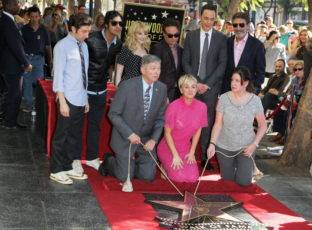 Simon Helberg;Kunal Nayyar;Melissa Rauch;Leron Gubler;Johnny Galecki;Kaley Cuoco;Jim Parsons;Chuck Lorre;<br>Kaley Cuoco Honored with A Star on The Hollywood Walk of Fame