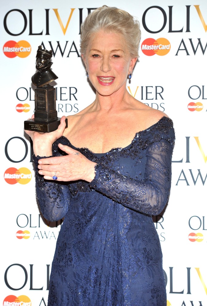 Helen Mirren;<br>The Olivier Awards 2013 - Press Room