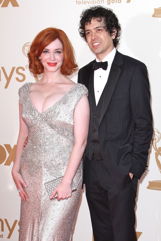 Christina Hendricks;Geoffrey Arend;<br>The 63rd Primetime Emmy Awards - Arrivals