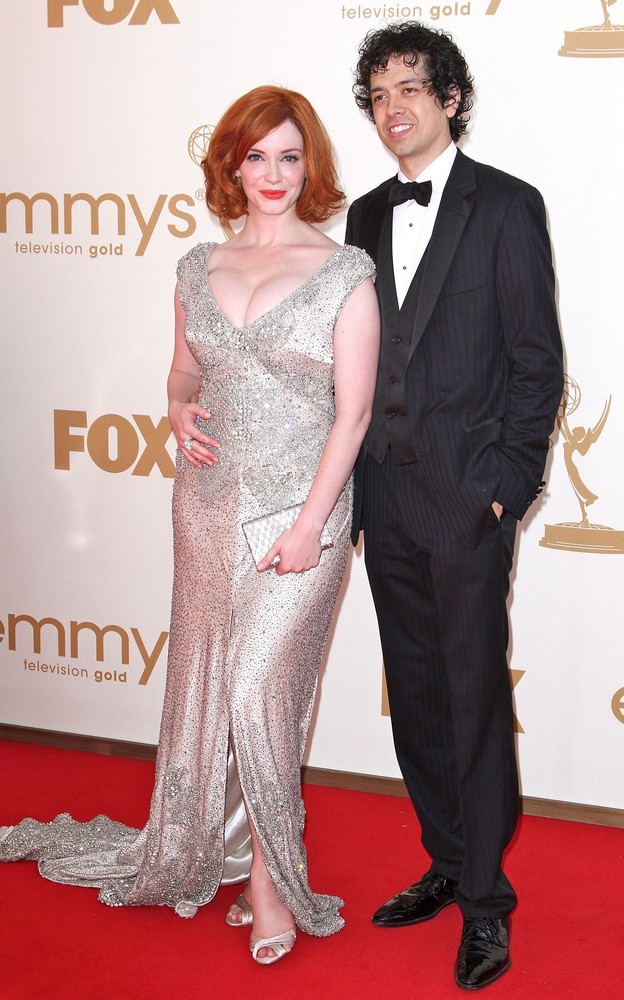 Christina Hendricks;Geoffrey Arend;<br>The 63rd Primetime Emmy Awards - Arrivals