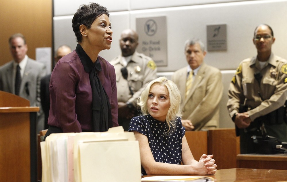 Shawn Chapman Holley;Lindsay Lohan;<br>Lindsay Lohan Inside The Los Angeles County Superior Court Airport Courthouse During Her Hearing