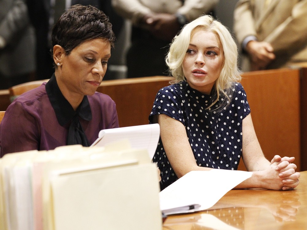 Shawn Chapman Holley;Lindsay Lohan;<br>Lindsay Lohan Inside The Los Angeles County Superior Court Airport Courthouse During Her Hearing