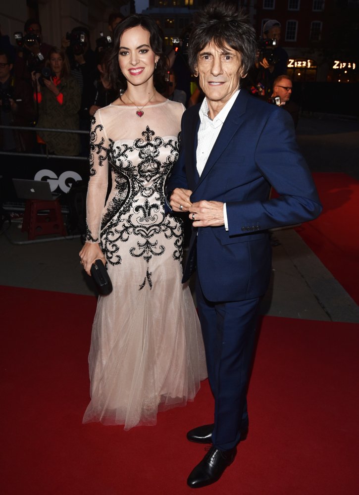 Sally Humphreys;Ronnie Wood;<br>GQ Men of The Year Awards 2015 - Arrivals