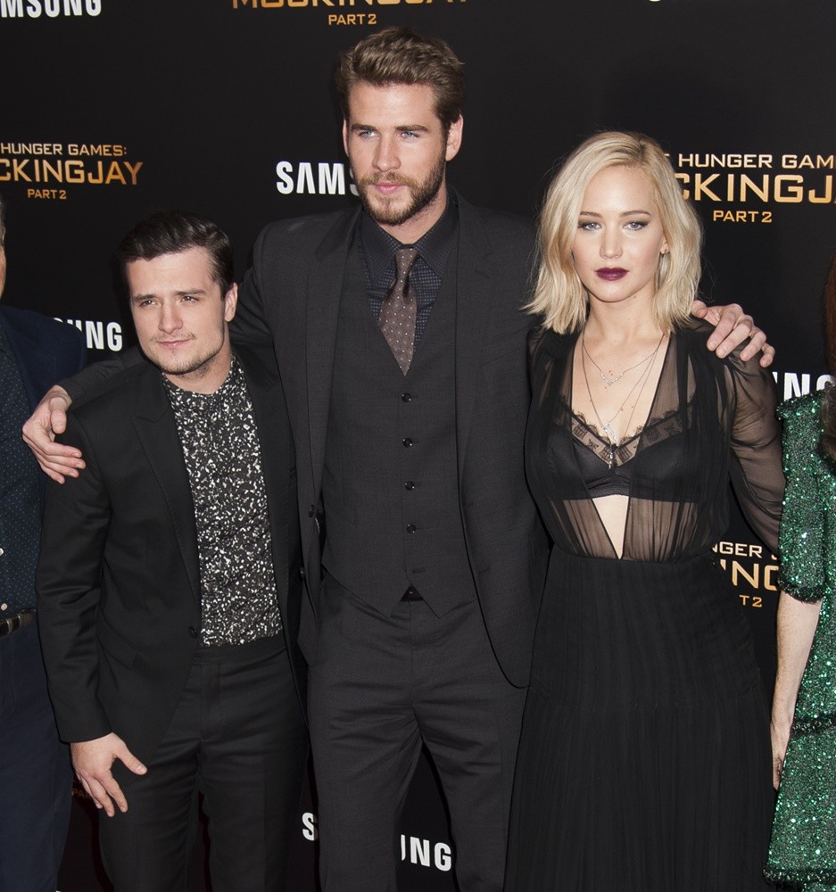 Josh Hutcherson;Liam Hemsworth;Jennifer Lawrence;<br>The Hunger Games: Mockingjay, Part 2 New York Premiere