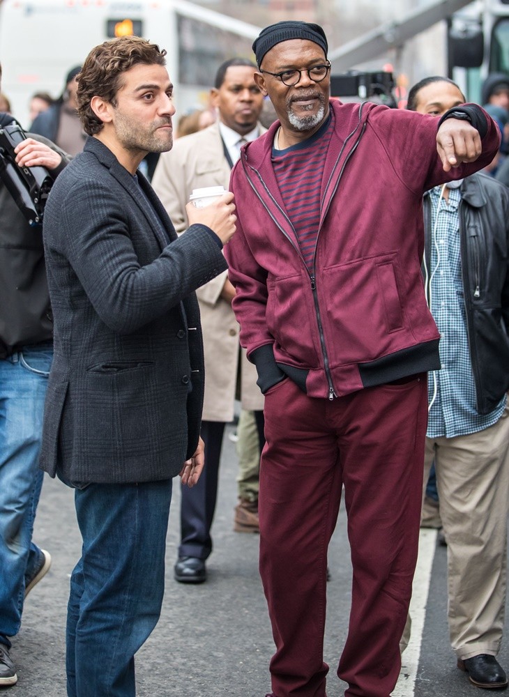 Oscar Isaac;Samuel L. Jackson;<br>On The Film Set of 'Life, Itself'