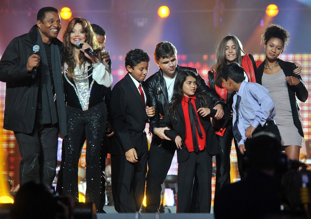 Jermaine Jackson;La Toya Jackson;Prince Jackson;Prince Michael II;Paris Jackson;<br>Michael Jackson Tribute Concert Held at The Cardiff Millenium Stadium