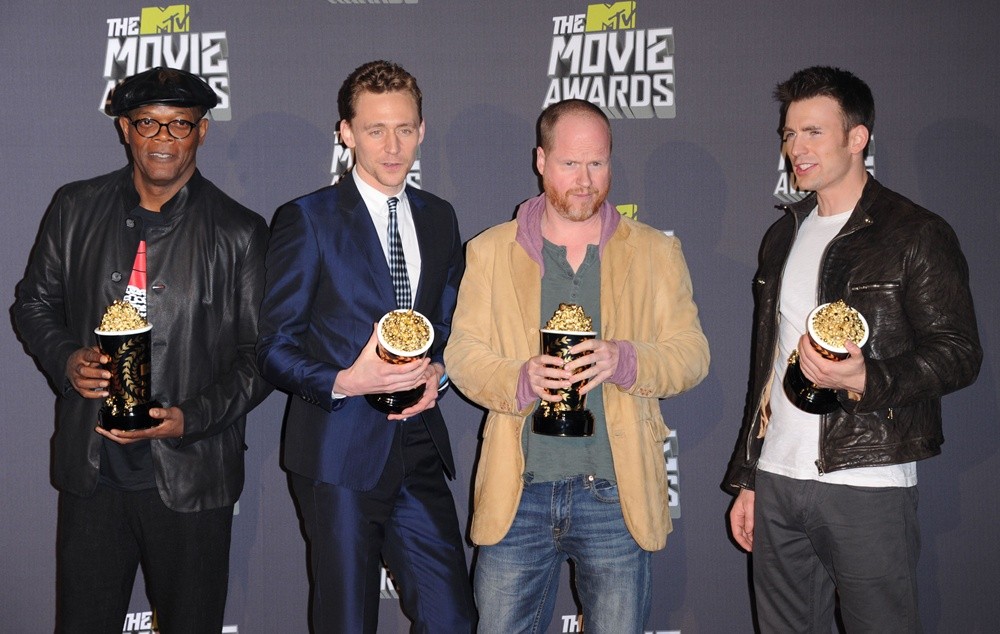 Samuel L. Jackson;Tom Hiddleston;Joss Whedon;Chris Evans;<br>2013 MTV Movie Awards - Press Room