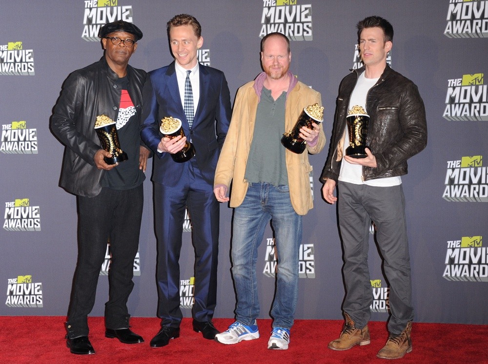 Samuel L. Jackson;Tom Hiddleston;Joss Whedon;Chris Evans;<br>2013 MTV Movie Awards - Press Room