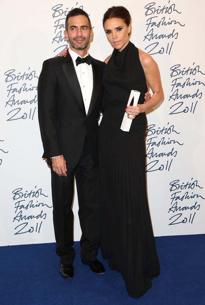 Marc Jacobs;Victoria Adams;<br>British Fashion Awards 2011 - Press Room