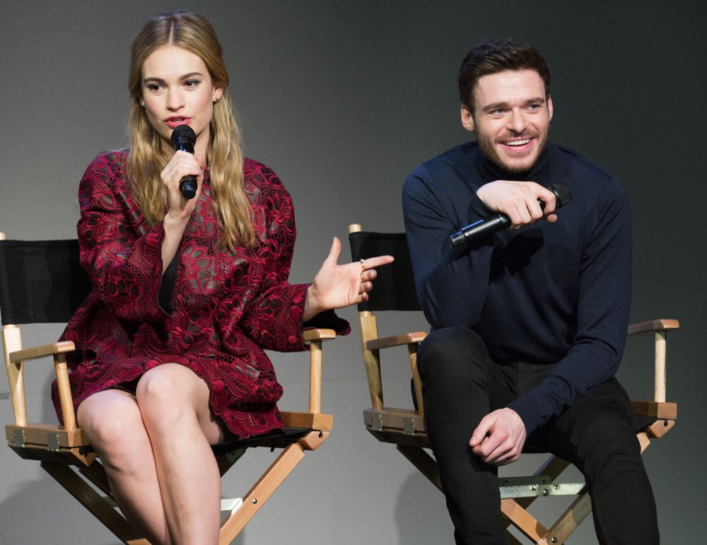 Lily James;Richard Madden;<br>Lily James and Richard Madden at Apple Soho Store