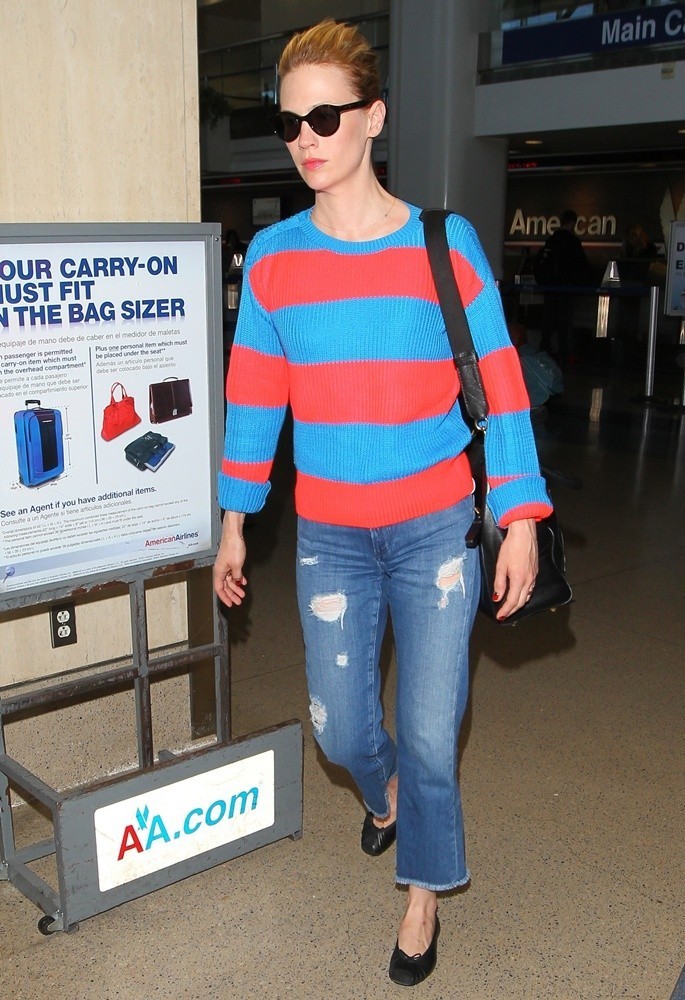 January Jones;<br>January Jones at Los Angeles International Airport