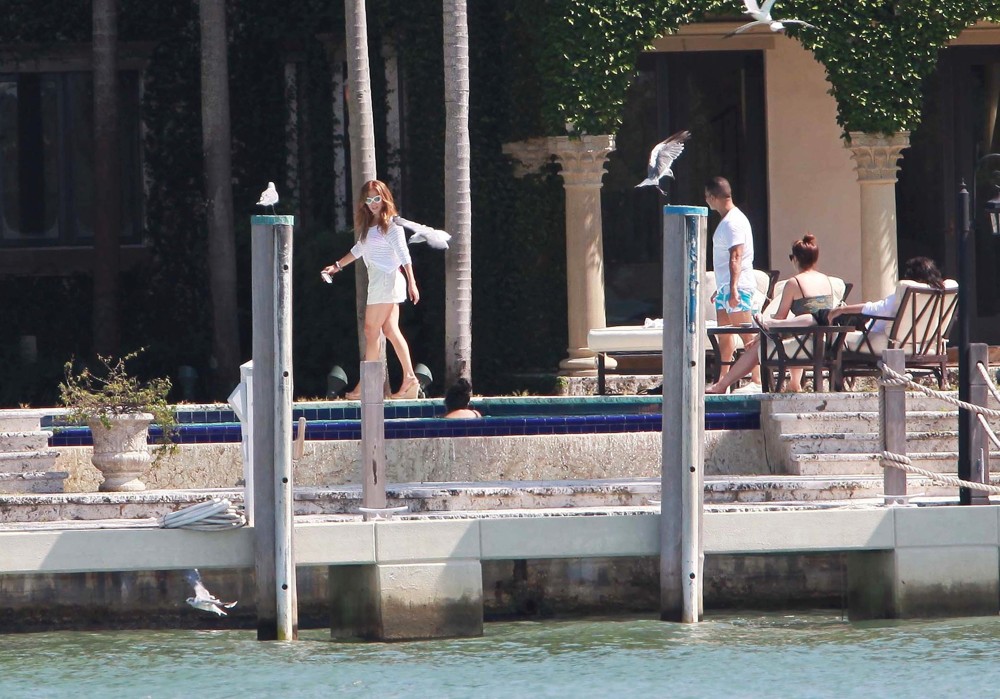 Jennifer Lopez;<br>Jennifer Lopez and Marc Anthony Are Seen Together with Their Children at Their Oceanfront Miami Home