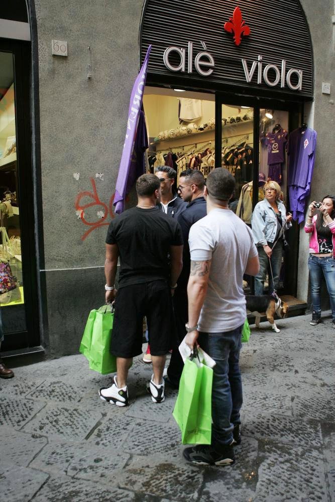 Ronnie Ortiz-Magro;DJ Pauly D;The Situation;Vinny Guadagnino;<br>Casts Shopping in Florence While Flming The Reality Show 'Jersey Shore'