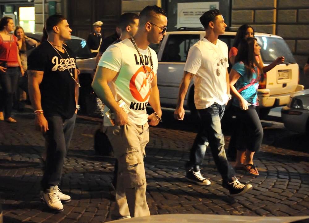 Ronnie Ortiz-Magro;The Situation;DJ Pauly D;Deanna Nicole Cortese;Sammi Giancola;<br>Filming for The Reality Show 'Jersey Shore'