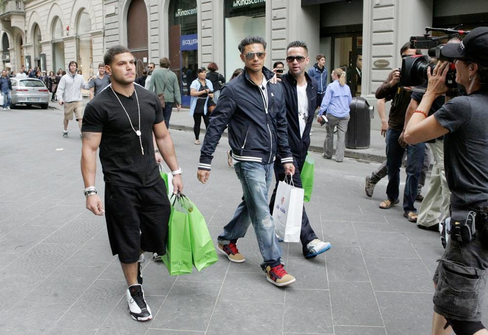 Ronnie Ortiz-Magro;DJ Pauly D;The Situation;<br>Casts Shopping in Florence While Flming The Reality Show 'Jersey Shore'
